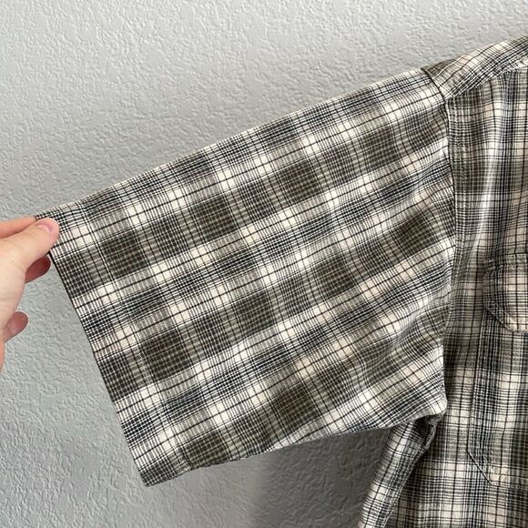 RedHead Olive Green & Blue Plaid Short Sleeve Button Down Shirt Size Medium - Picture 2 of 9